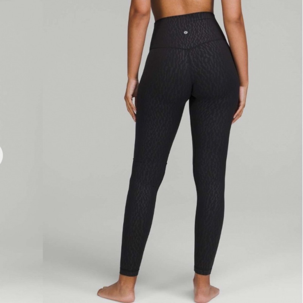 Lululemon Align High-Rise Pant 28" Segment Emboss Black Leggings Size 4